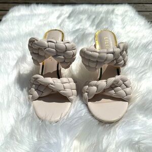 Woven High Heel Mules Size 6.5 New With Tags